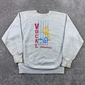 Vintage Vocal Dimensions Sweatshirt Mens XL Gray Scat or Die Singing USA